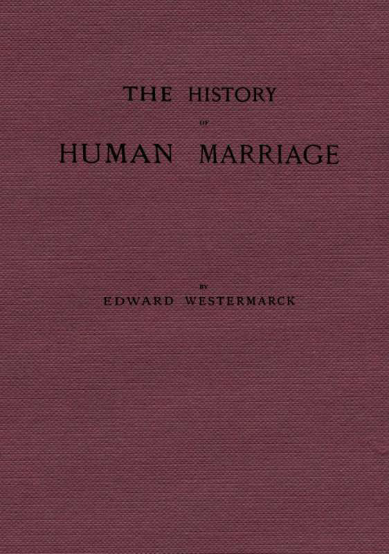 جلد کتاب The History of Human Marriage