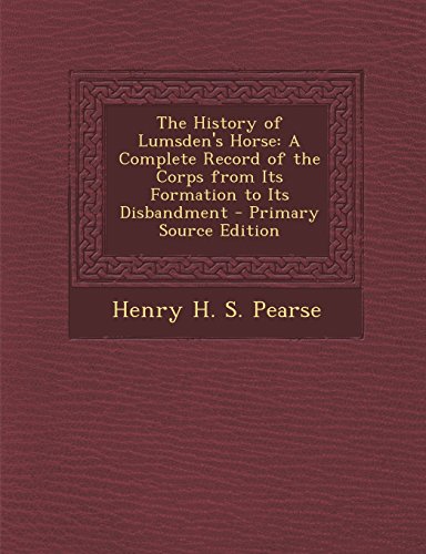 جلد کتاب The History of Lumsden's Horse
