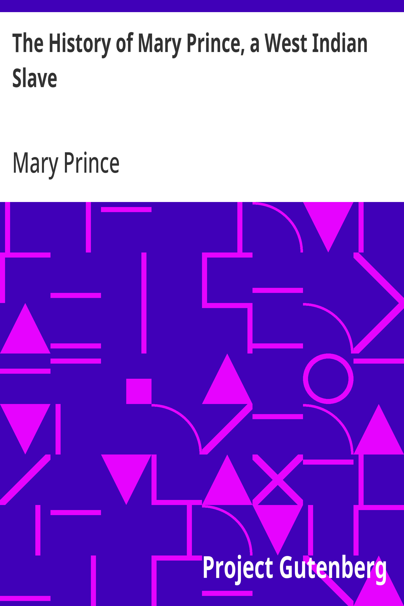 جلد کتاب The History of Mary Prince, a West Indian Slave