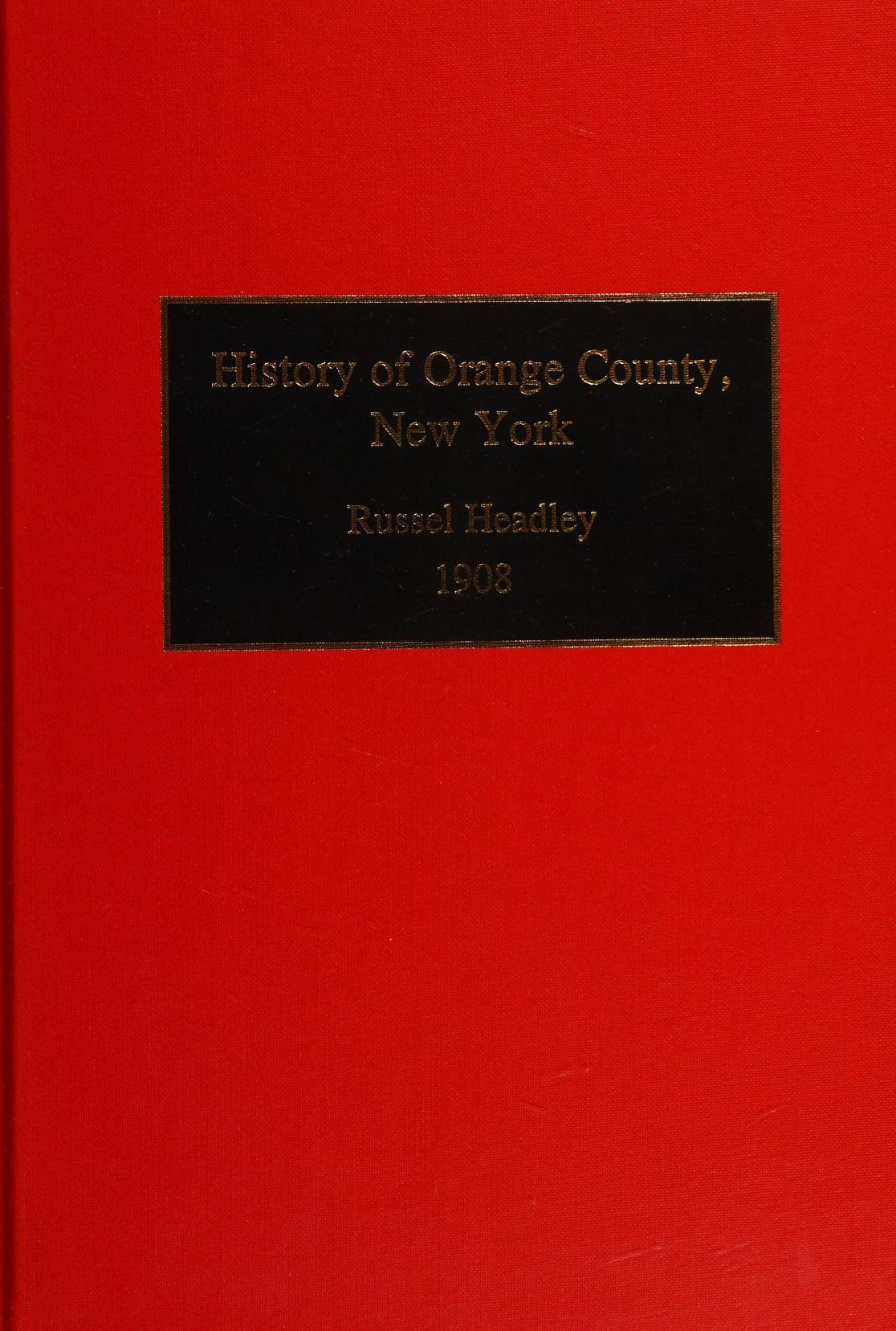 جلد کتاب The History of Orange County, New York