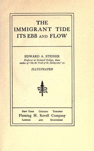 جلد کتاب The Immigrant Tide, Its Ebb and Flow