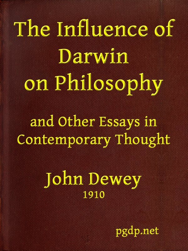 جلد کتاب The Influence of Darwin on Philosophy, and other essays in contemporary thought