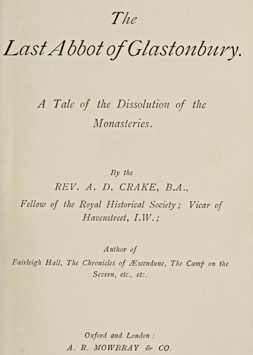 جلد کتاب The Last Abbot of Glastonbury