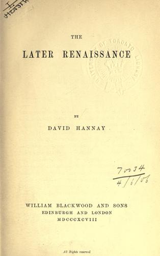 جلد کتاب The Later Renaissance