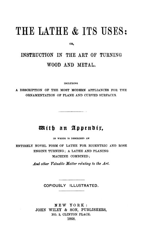 جلد کتاب The Lathe & Its Uses