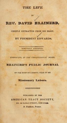 جلد کتاب The Life of Rev. David Brainerd, Chiefly Extracted from His Diary