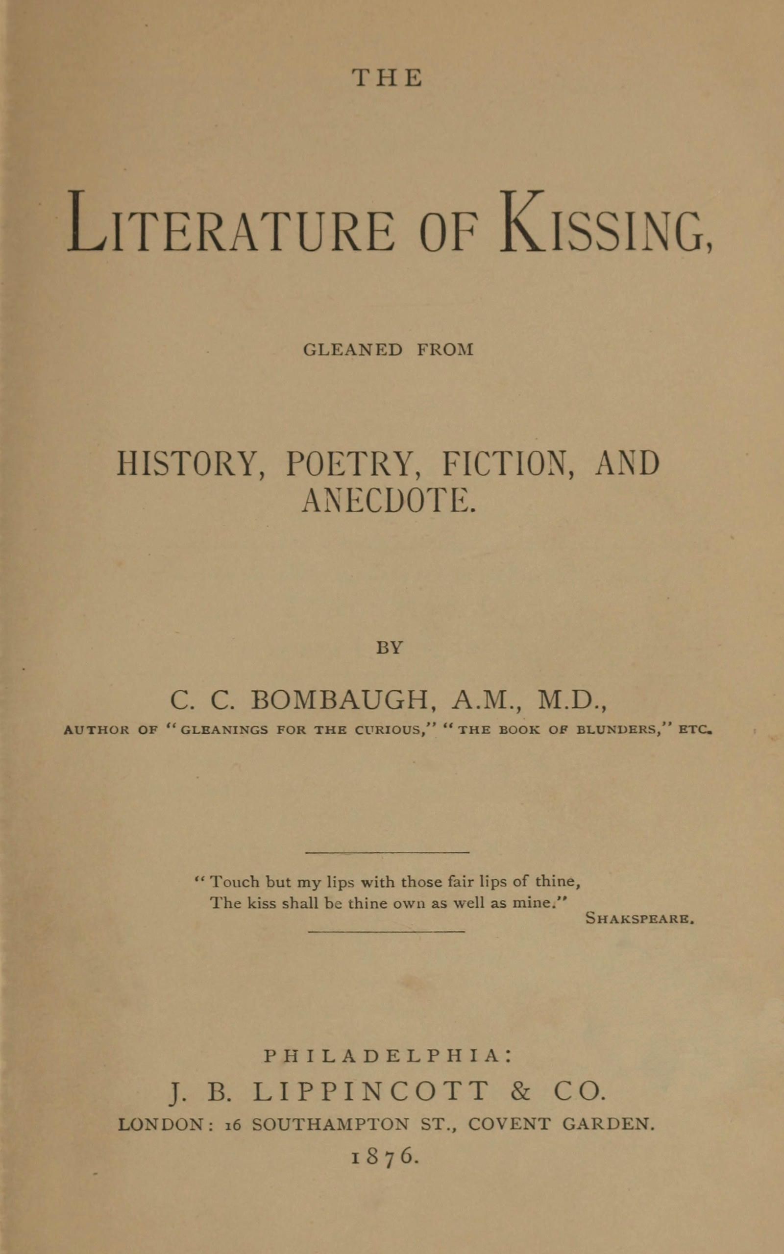جلد کتاب The Literature of Kissing