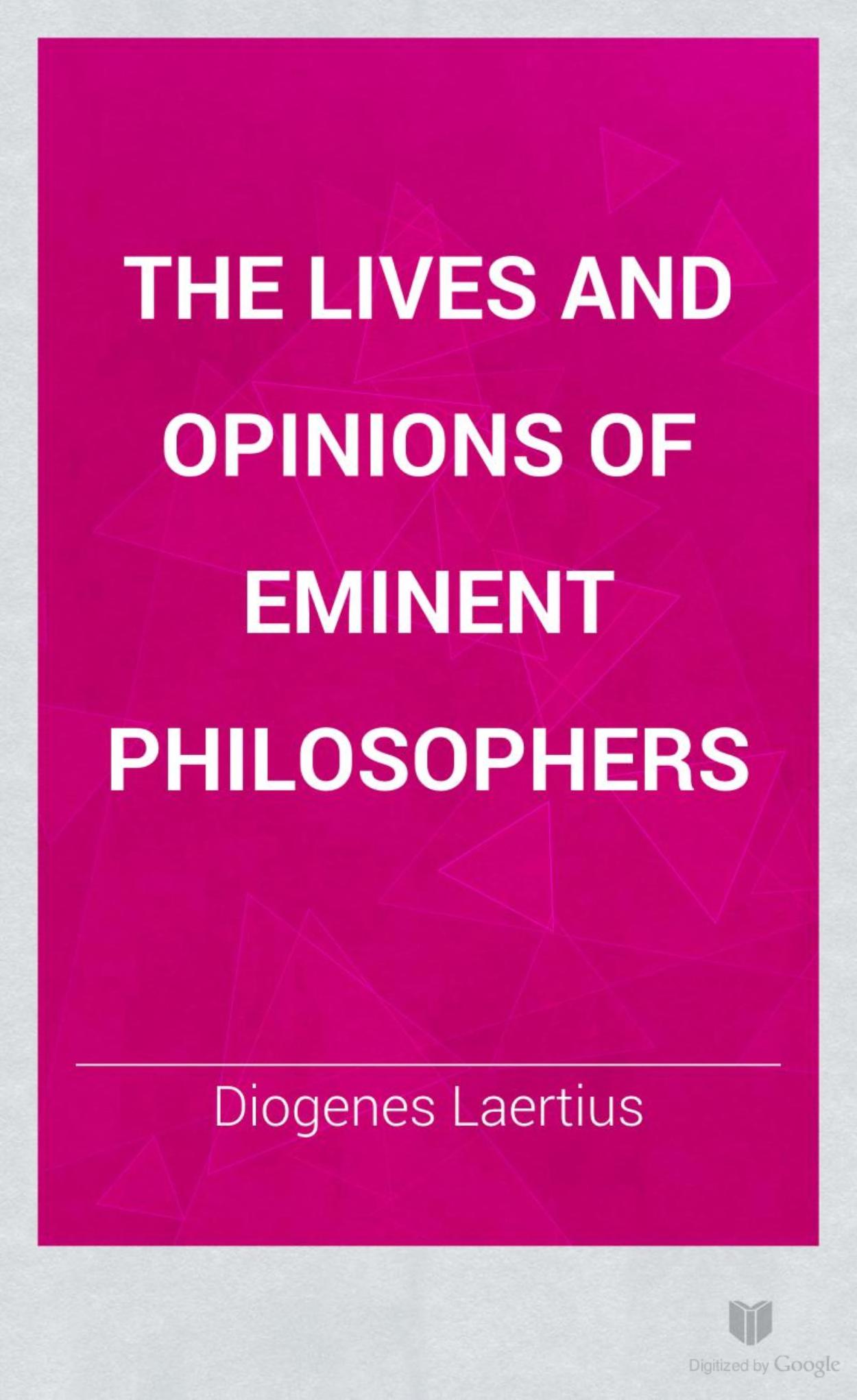 جلد کتاب The Lives and Opinions of Eminent Philosophers