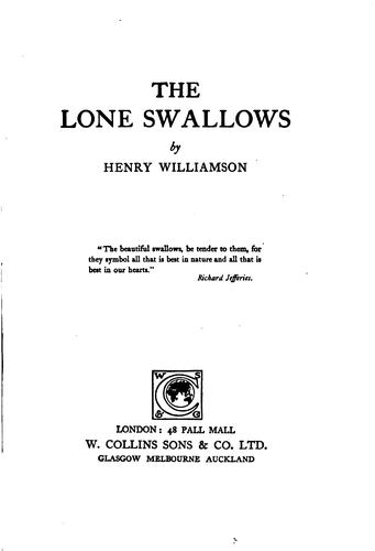 جلد کتاب The Lone Swallows