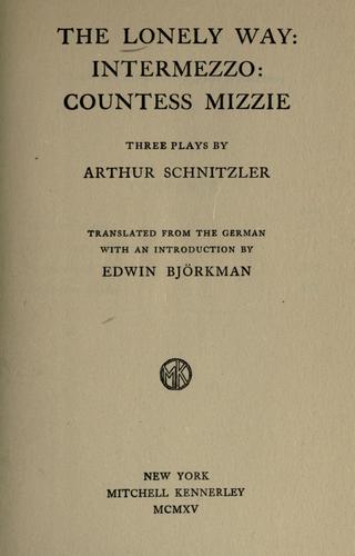جلد کتاب The Lonely Way—Intermezzo—Countess Mizzie