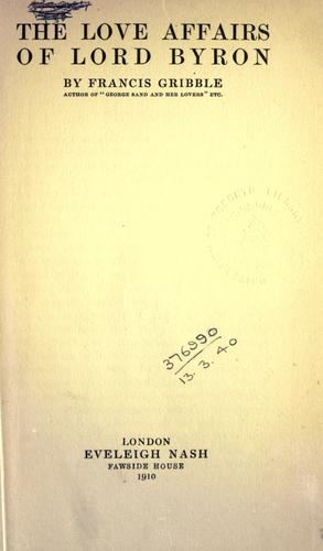 جلد کتاب The Love Affairs of Lord Byron
