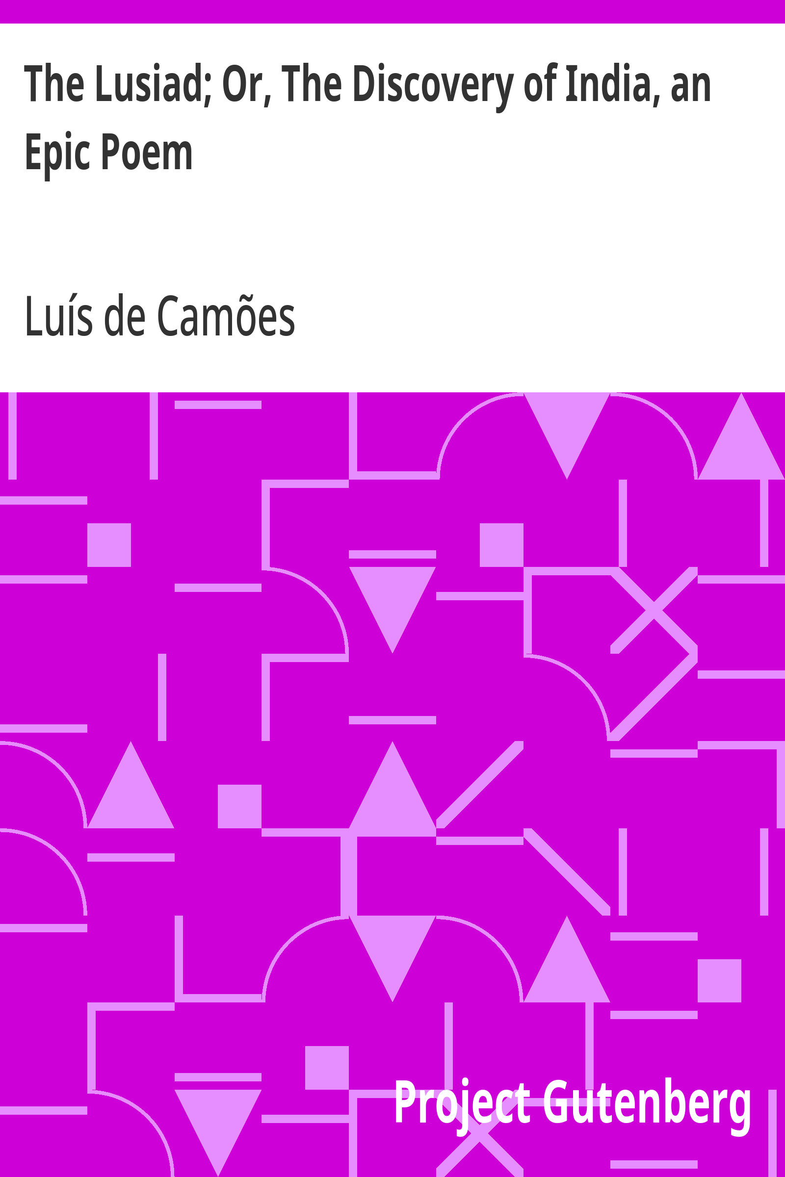 جلد کتاب The Lusiad; or, The Discovery of India