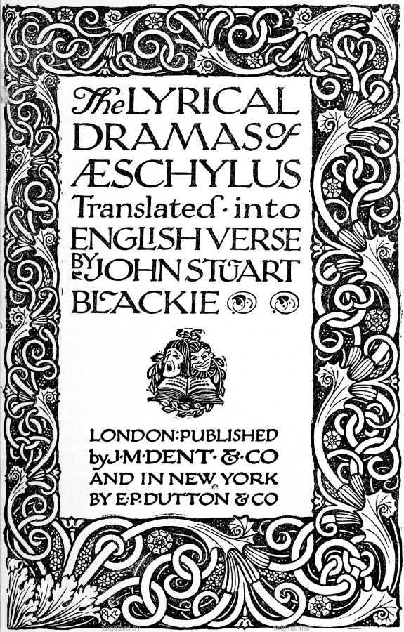 جلد کتاب The Lyrical Dramas of Aeschylus