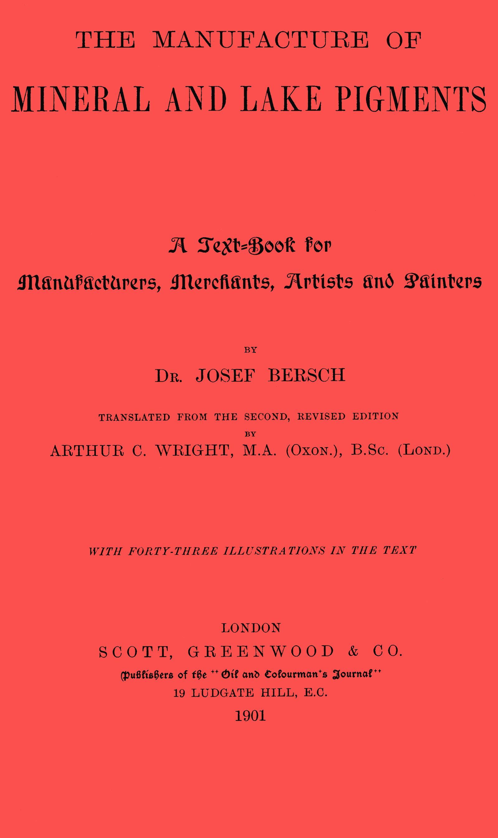 جلد کتاب The Manufacture of Mineral and Lake Pigments