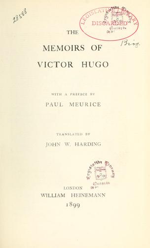 جلد کتاب The Memoirs of Victor Hugo