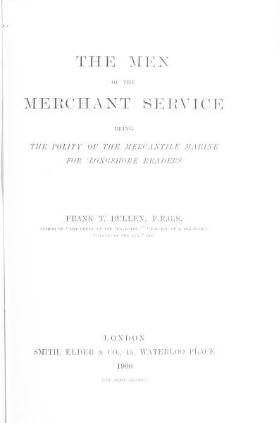 جلد کتاب The Men of the Merchant Service