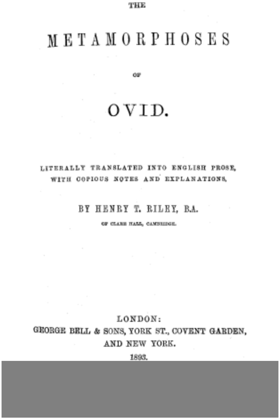 جلد کتاب The Metamorphoses of Ovid, Books I-VII