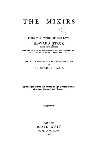 جلد کتاب The Mikirs