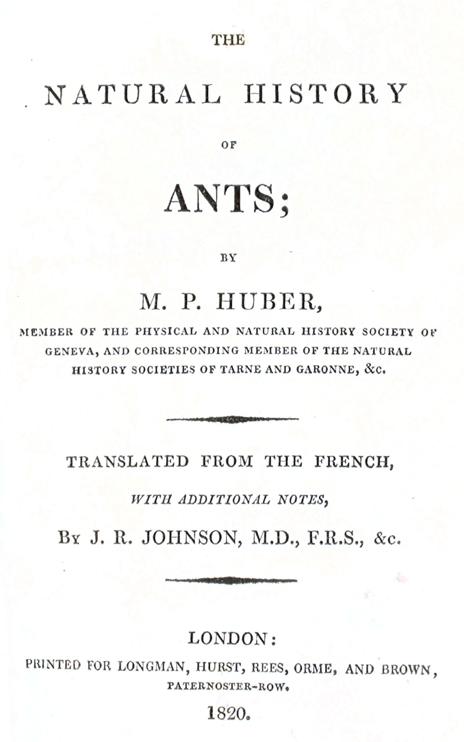 جلد کتاب The natural history of ants