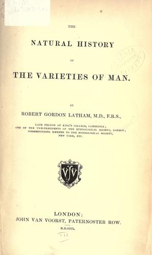 جلد کتاب The Natural History of the Varieties of Man
