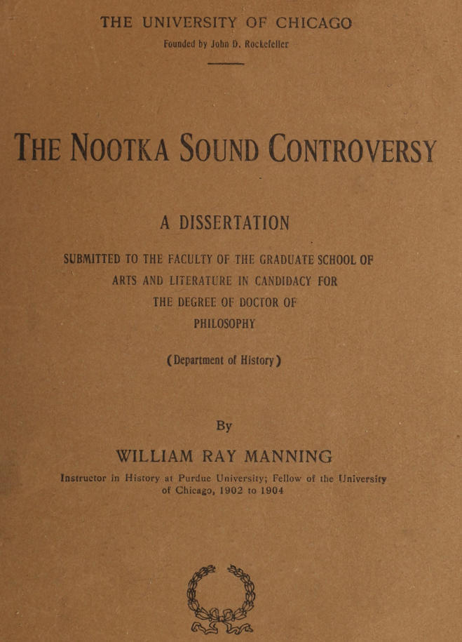 جلد کتاب The Nootka Sound Controversy
