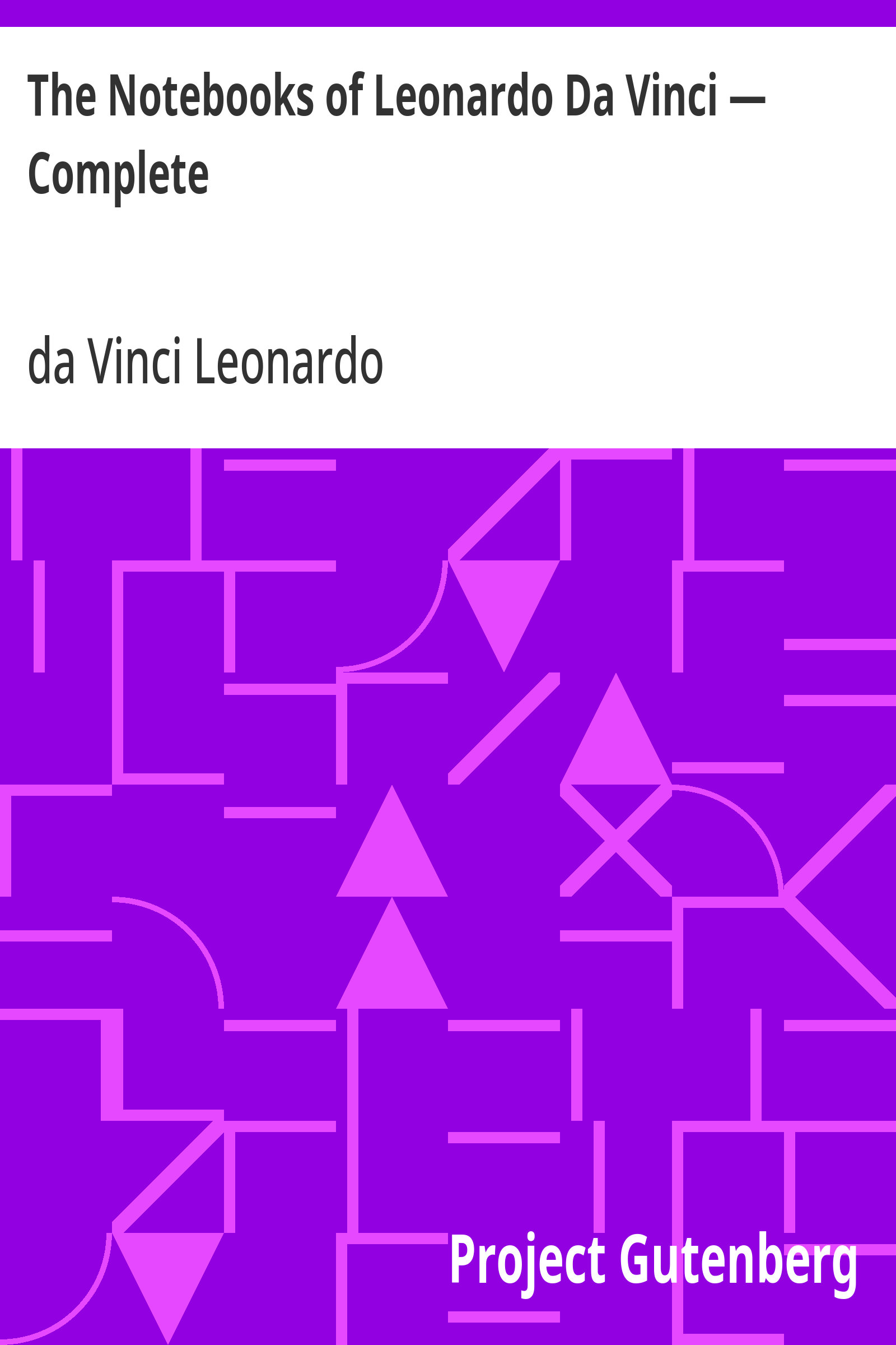 جلد کتاب The Notebooks of Leonardo Da Vinci