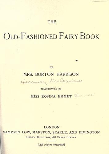 جلد کتاب The Old-Fashioned Fairy Book