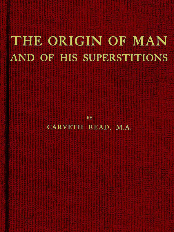 جلد کتاب The Origin of Man and of His Superstitions