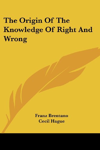 جلد کتاب The Origin of the Knowledge of Right and Wrong
