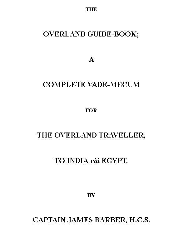 جلد کتاب The Overland Guide-book