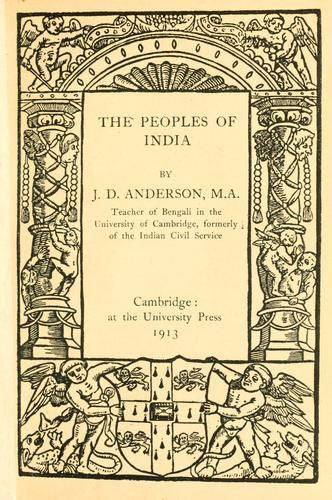 جلد کتاب The Peoples of India