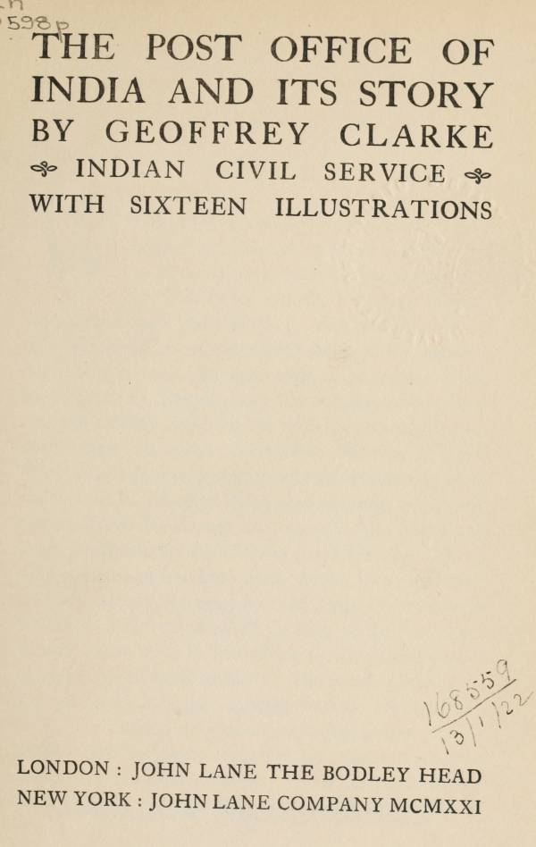 جلد کتاب The Post Office of India and Its Story