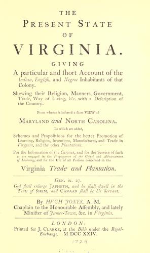 جلد کتاب The Present State of Virginia