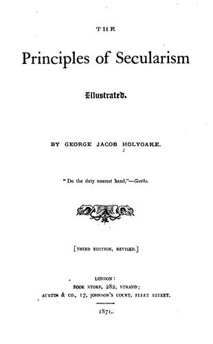 جلد کتاب The Principles of Secularism