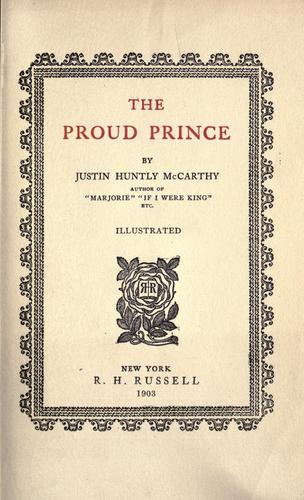 جلد کتاب The Proud Prince