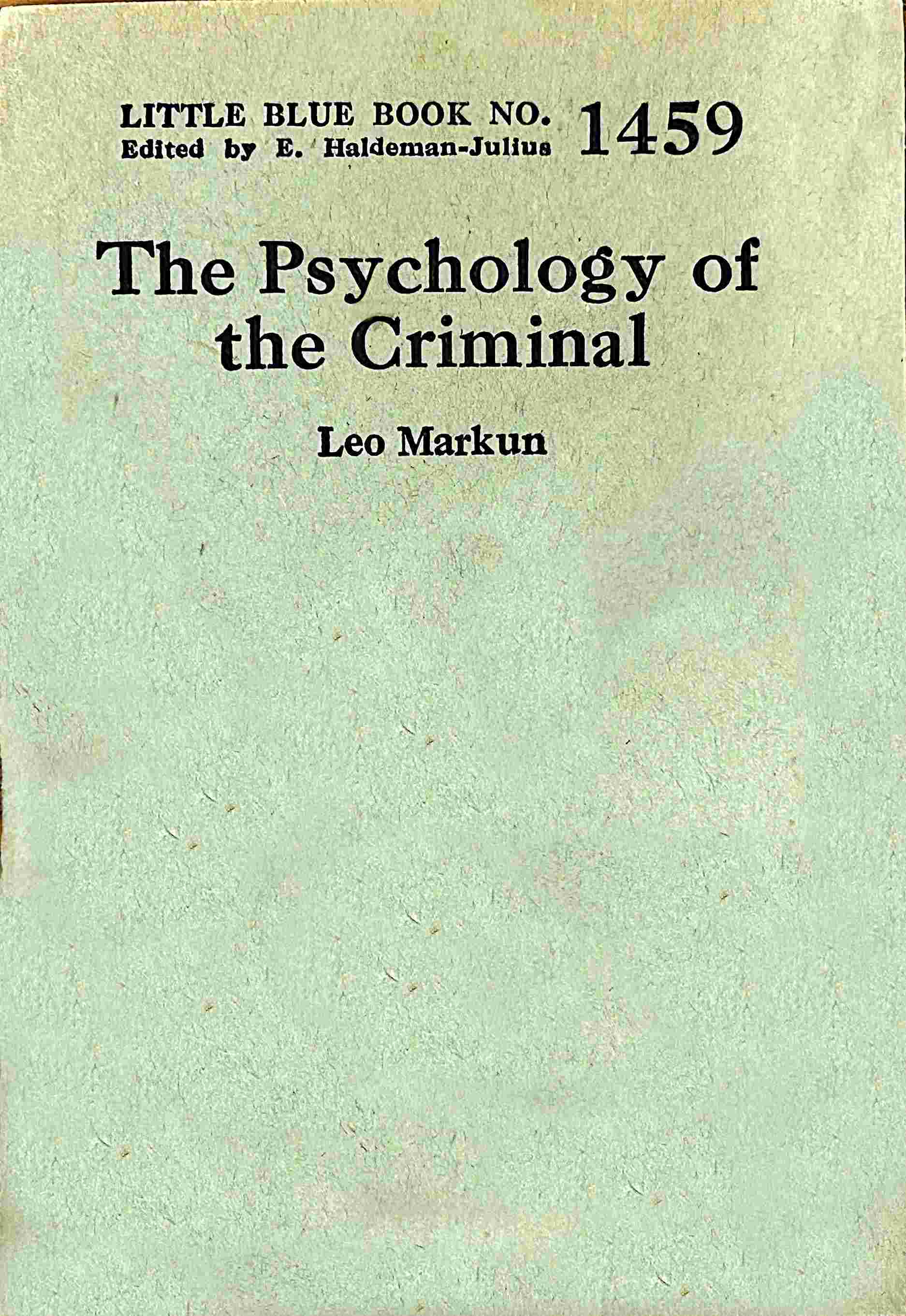 جلد کتاب The Psychology of the Criminal