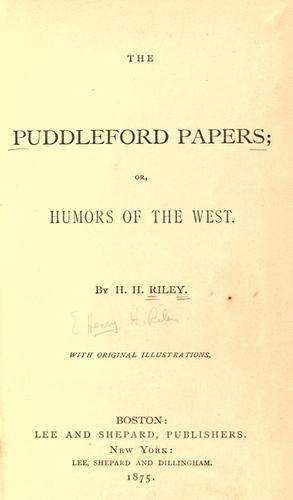 جلد کتاب The Puddleford Papers; Or, Humors of the West