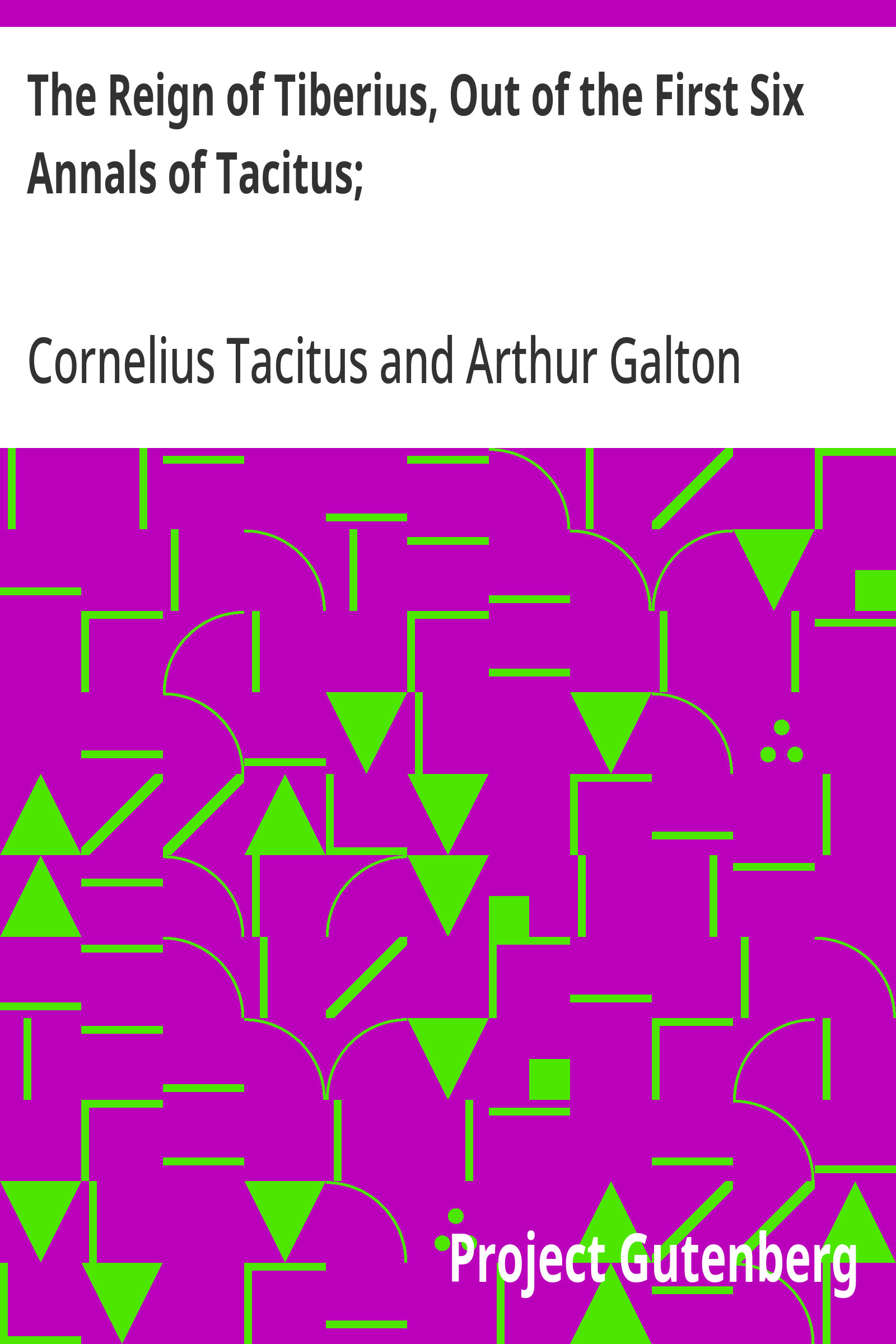 جلد کتاب The Reign of Tiberius (from the Annals of Tacitus)