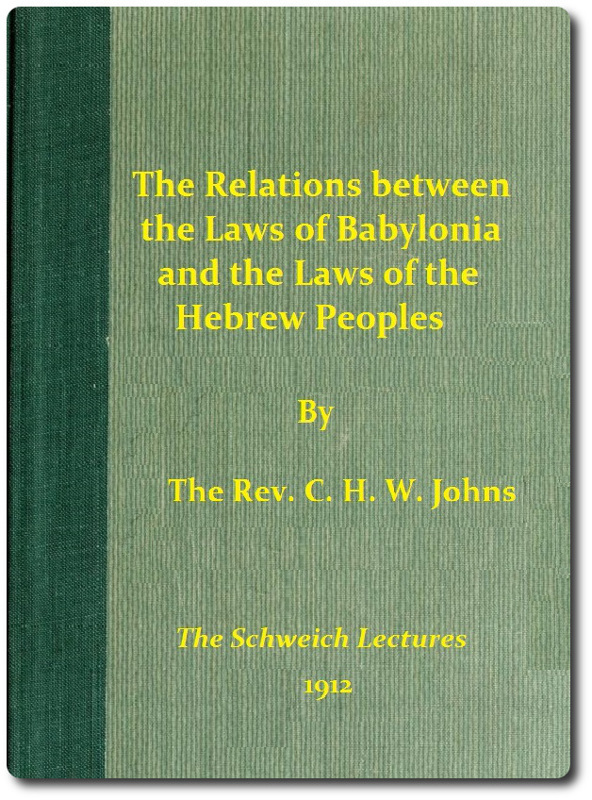 جلد کتاب The Relations between the Laws of Babylonia and the Laws of the Hebrew Peoples