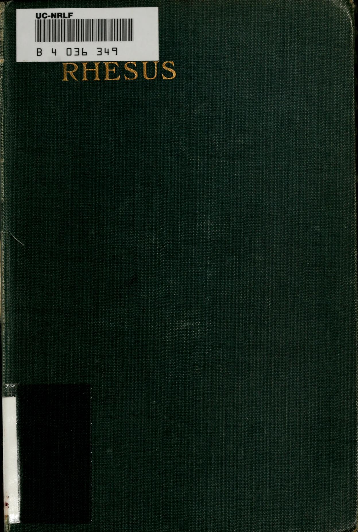 جلد کتاب The Rhesus of Euripides