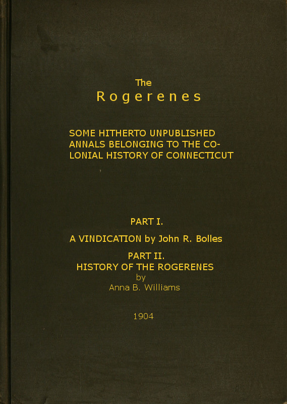 جلد کتاب The Rogerenes