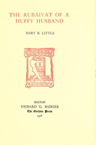 جلد کتاب The Rubaiyat of a Huffy Husband
