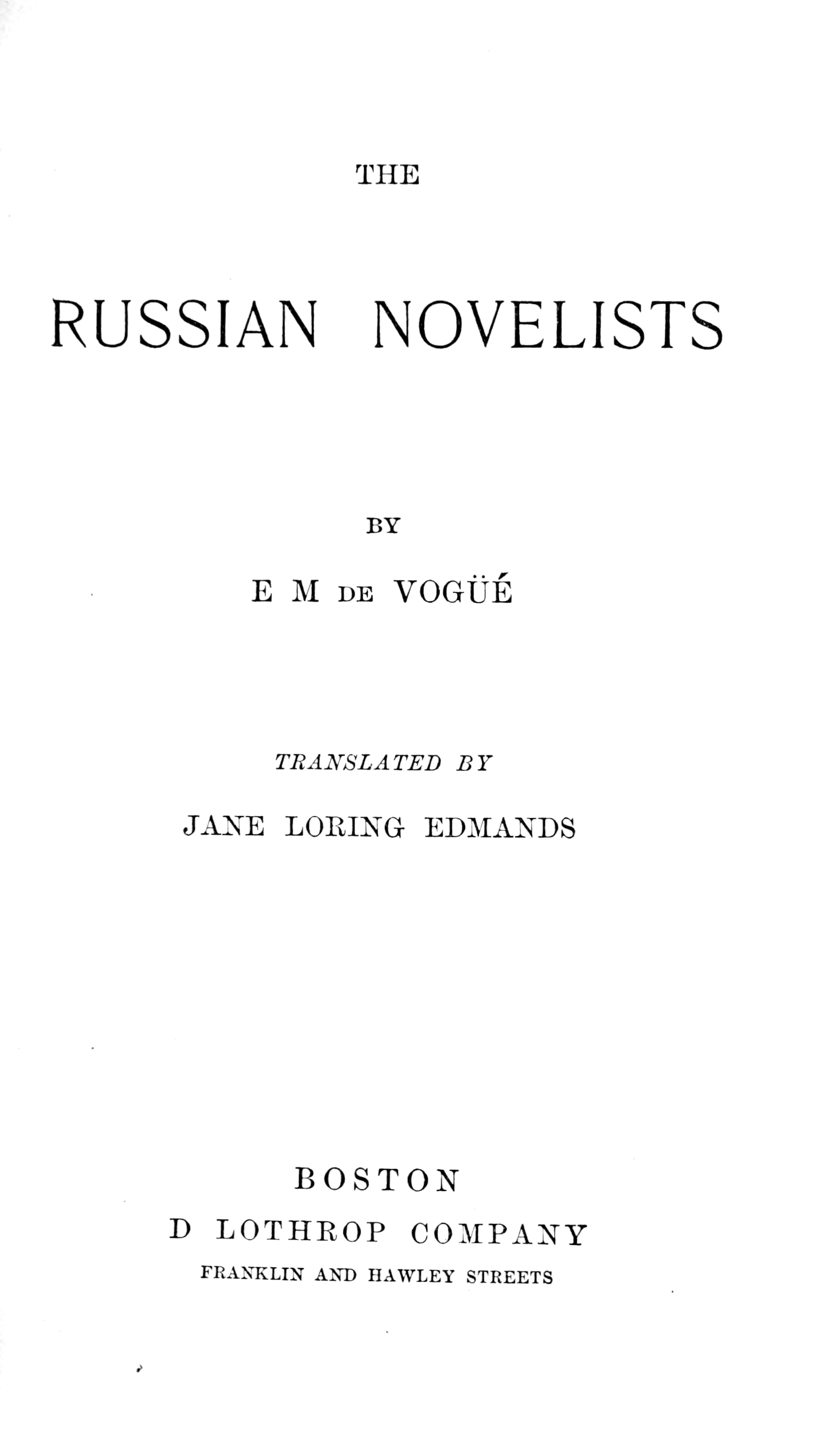 جلد کتاب The Russian Novelists