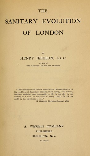 جلد کتاب The Sanitary Evolution of London