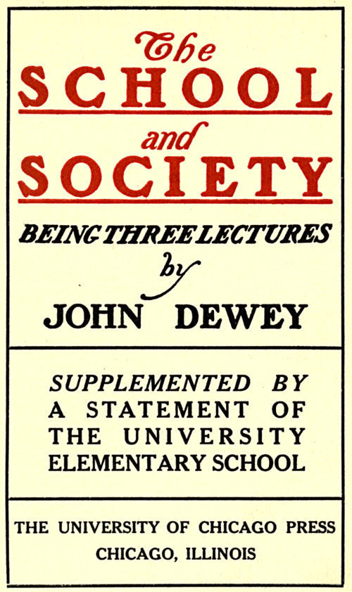 جلد کتاب The School and Society