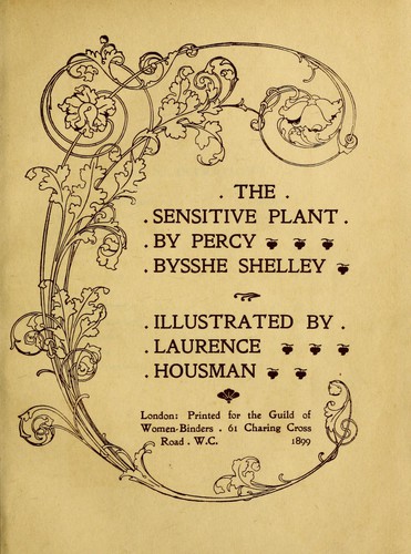 جلد کتاب The Sensitive Plant