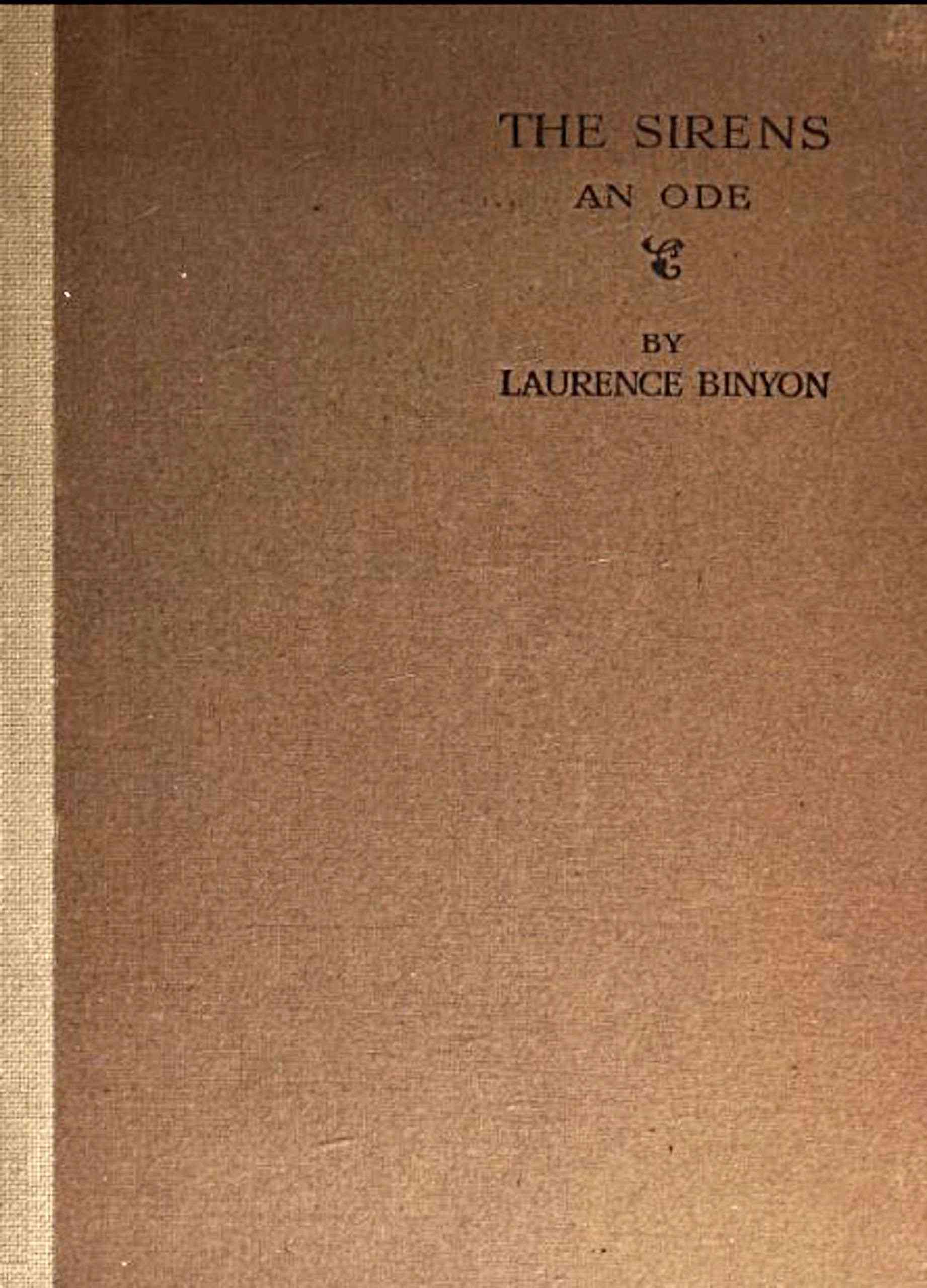 جلد کتاب The Sirens: An Ode