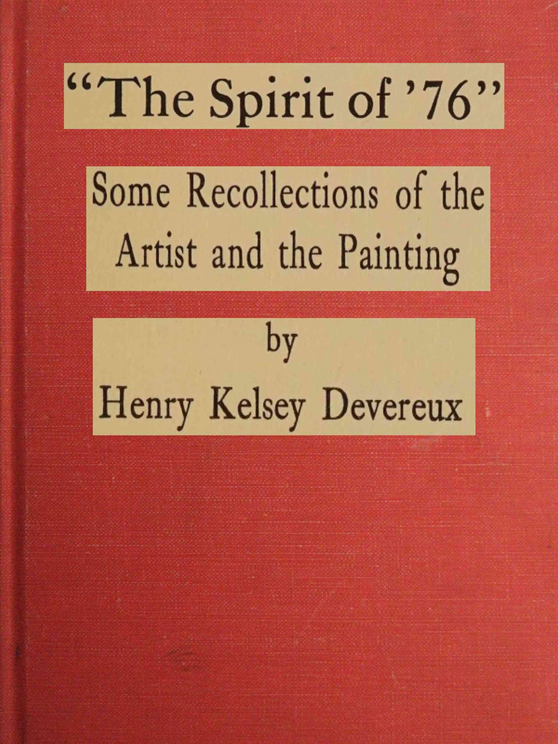 جلد کتاب The Spirit of '76