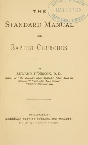 جلد کتاب The Standard Manual for Baptist Churches