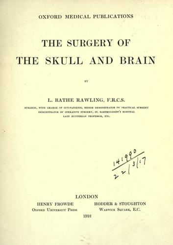 جلد کتاب The Surgery of the Skull and Brain